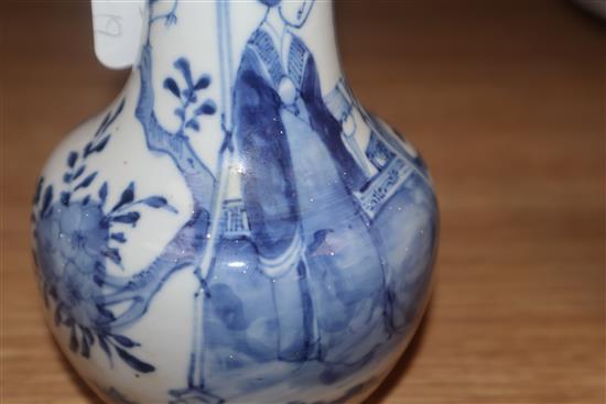 A Chinese blue and white vase, with Kangxi mark height 20cm